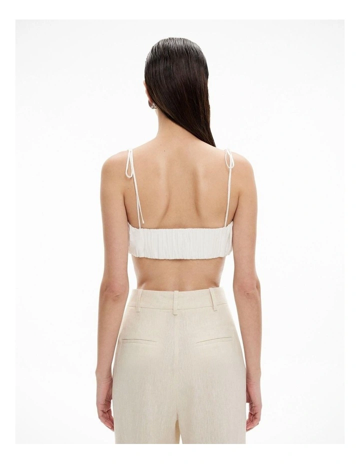Gathered Crop Bodice in Fresh White image 4