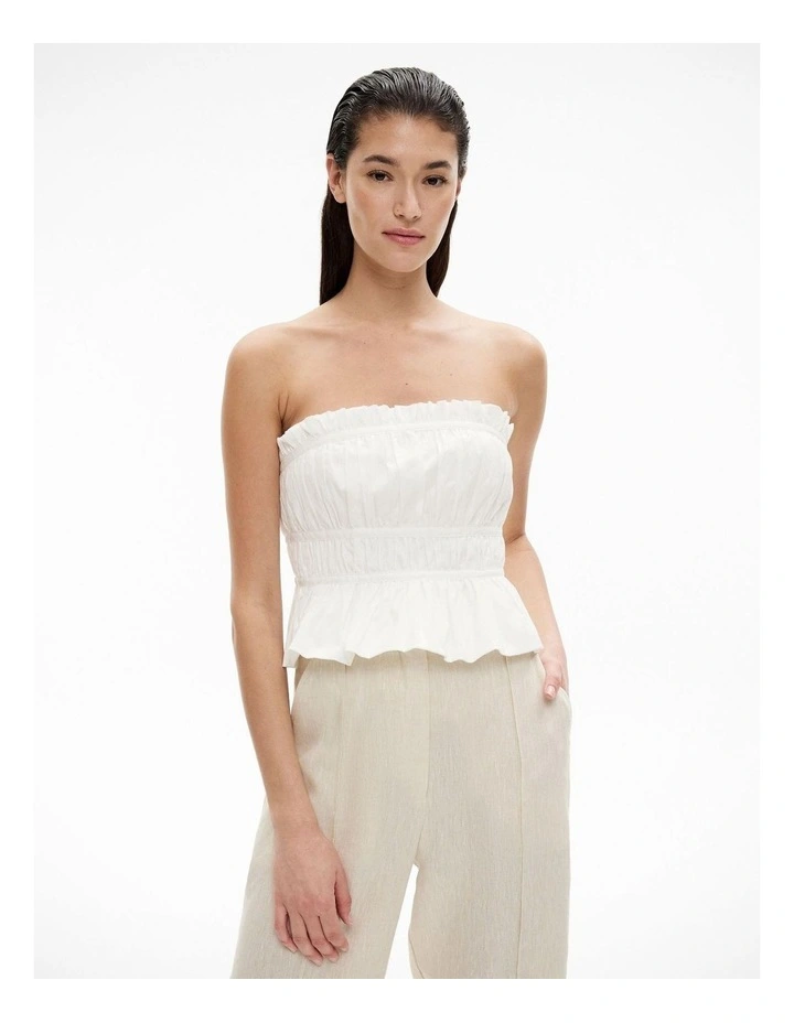 Gathered Bodice in Fresh White image 1