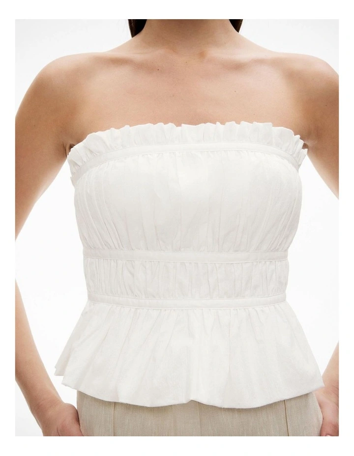 Gathered Bodice in Fresh White image 3
