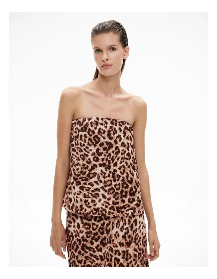Strapless Column Top in Leopard image 1
