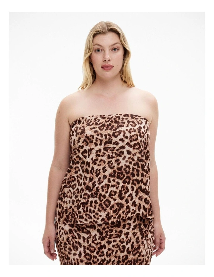Strapless Column Top in Leopard image 6
