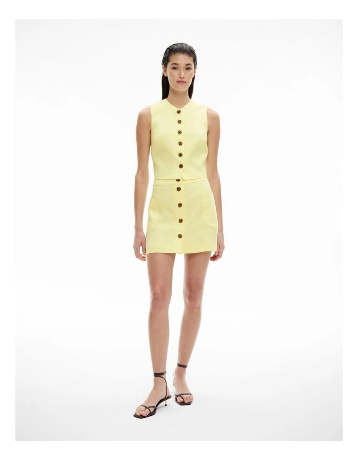 Button Front Vest in Limoncello image 2