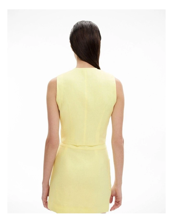 Button Front Vest in Limoncello image 4