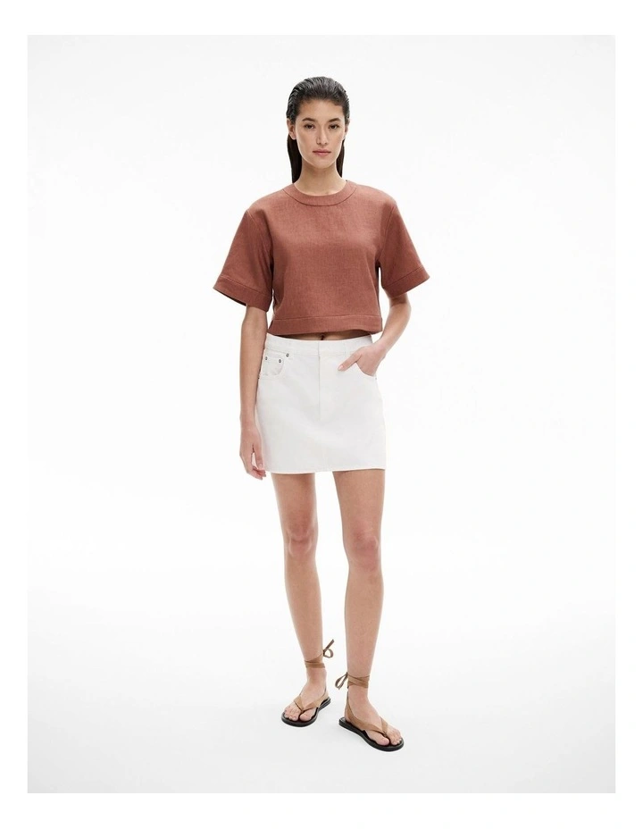 Linen Crop Popover in Rosewood image 2