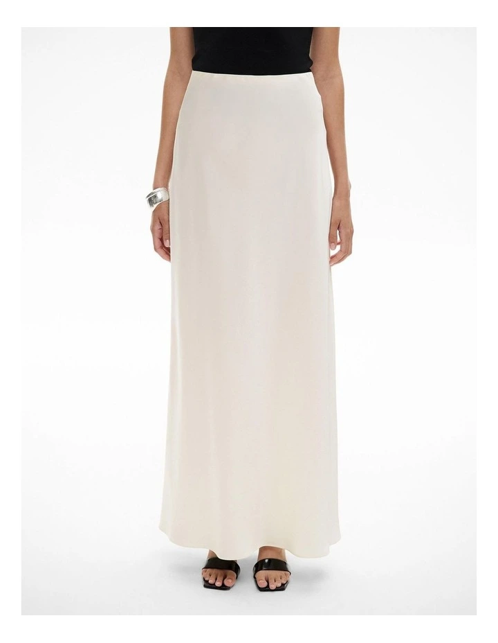 Bias Maxi Slip Skirt in Vanilla image 1