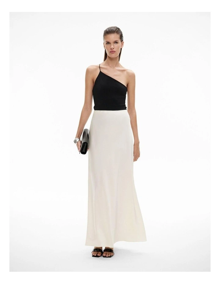 Bias Maxi Slip Skirt in Vanilla image 2