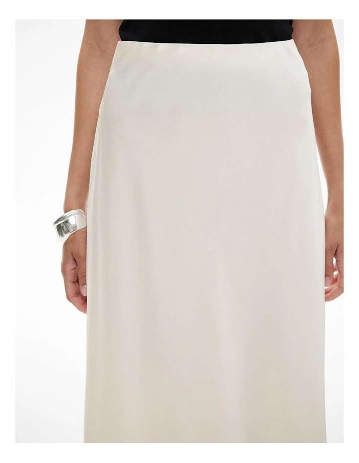 Bias Maxi Slip Skirt in Vanilla image 3