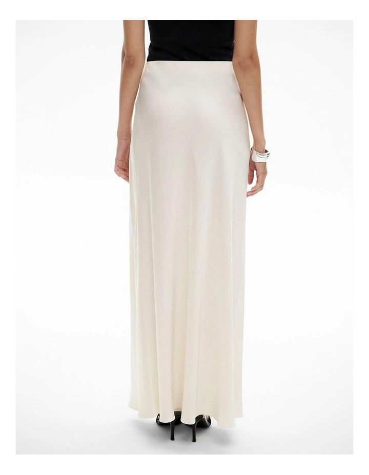 Bias Maxi Slip Skirt in Vanilla image 4