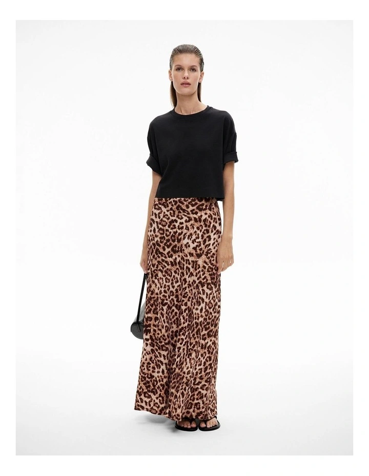 Bias Maxi Skirt in Leopard image 2
