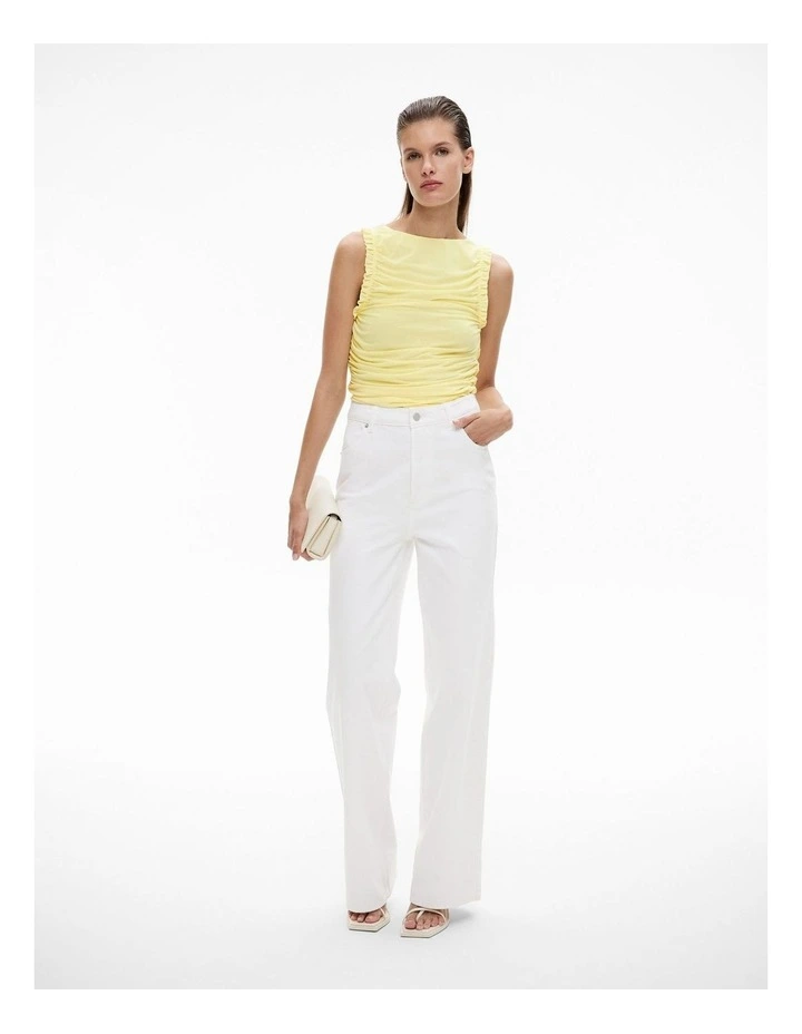 Mesh Ruffle Top in Limoncello image 2