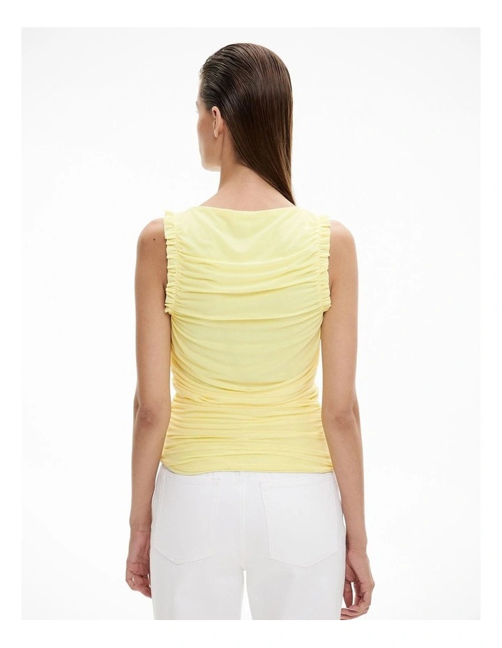 Mesh Ruffle Top in Limoncello image 4