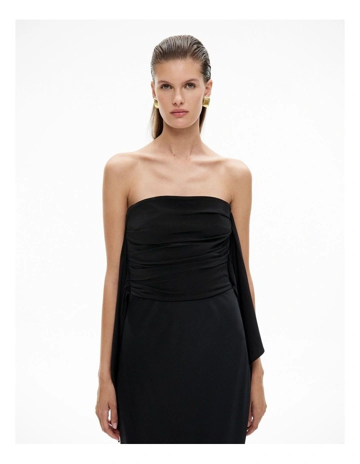 Drape Side Bustier in Black image 1