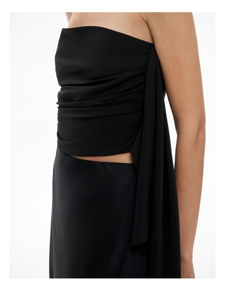 Drape Side Bustier in Black image 3