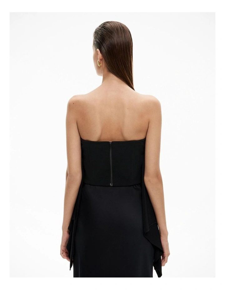 Drape Side Bustier in Black image 4