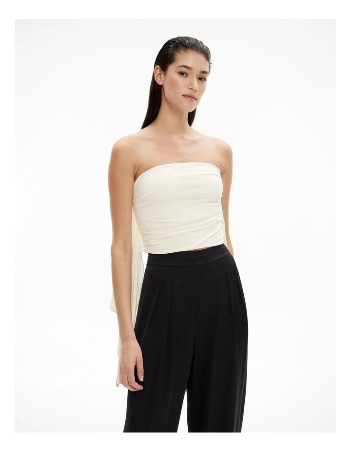 Drape Side Bustier in Cream image 1