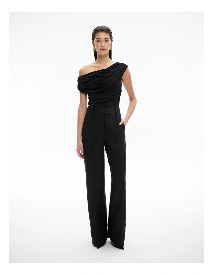 Drape Asymmetric Top in Black image 2