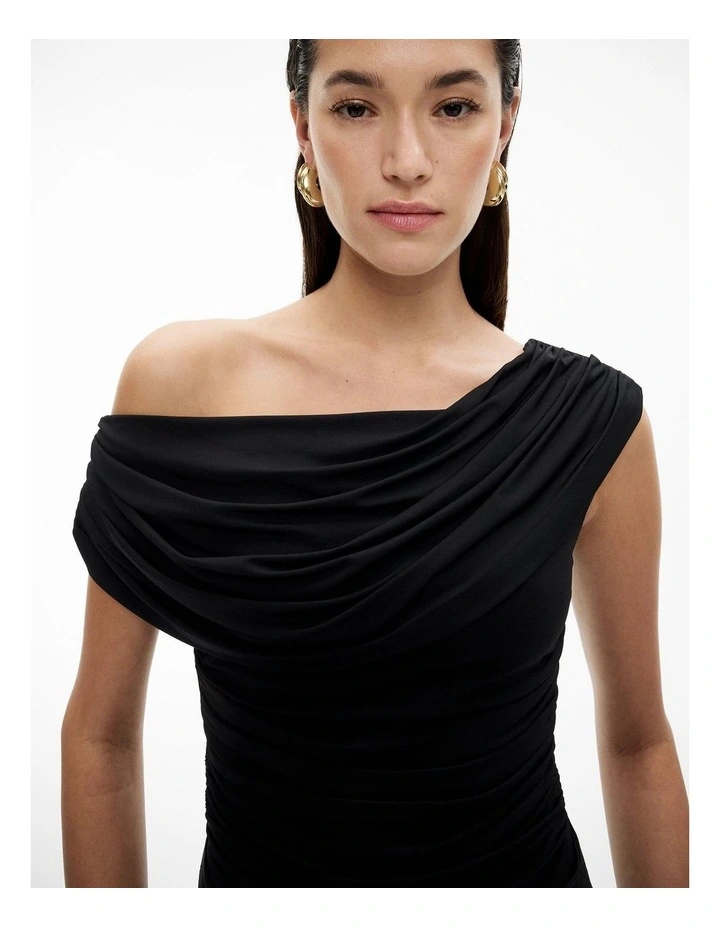 Drape Asymmetric Top in Black image 3