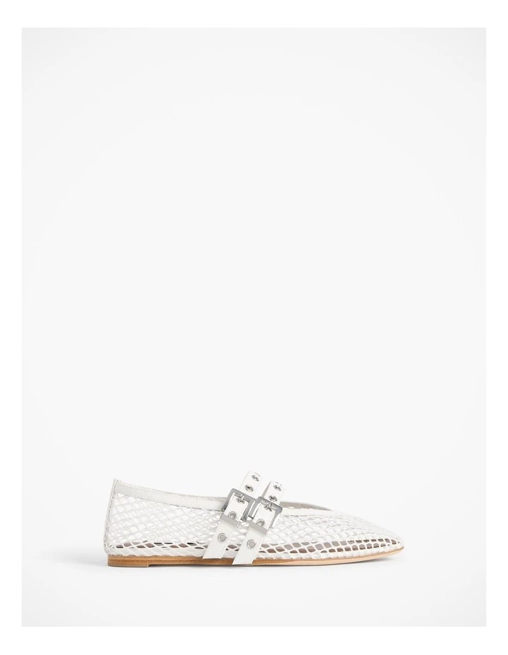 Cleo Mesh Flat in Fresh White image 1