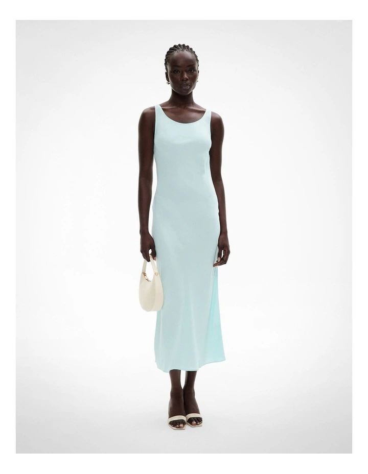 Fluid Slip Dress in Faded Turquoise image 1