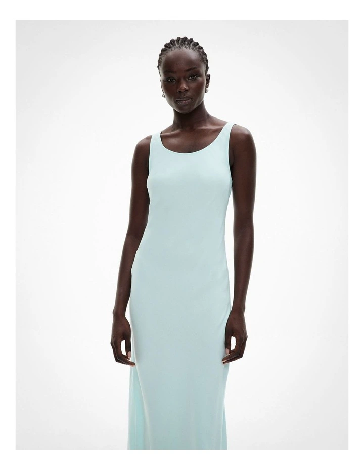 Fluid Slip Dress in Faded Turquoise image 2