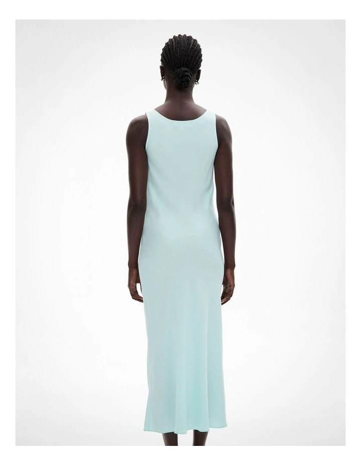 Fluid Slip Dress in Faded Turquoise image 4