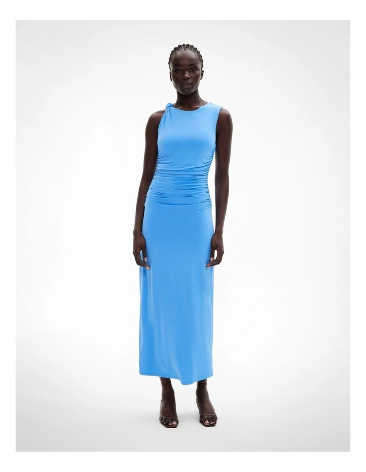 Jersey Knot Dress in Azure image 1