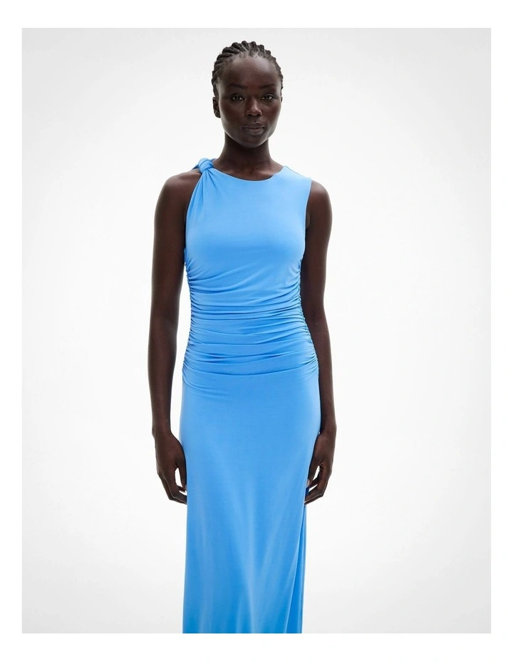 Jersey Knot Dress in Azure image 2
