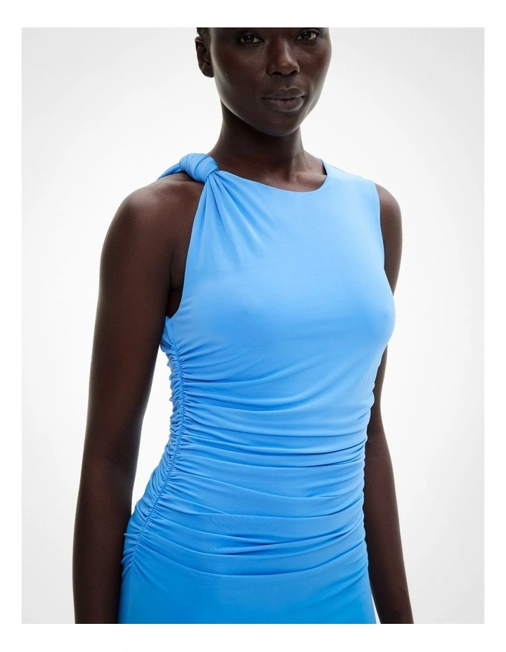 Jersey Knot Dress in Azure image 3