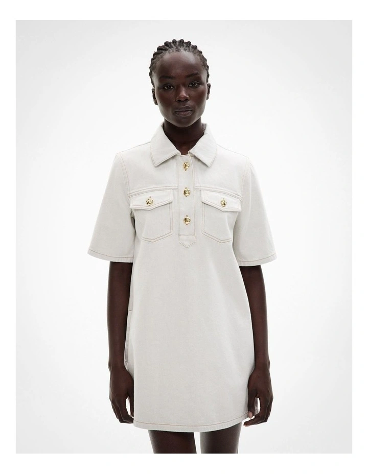 Denim Tee Dress in Light Wash image 2