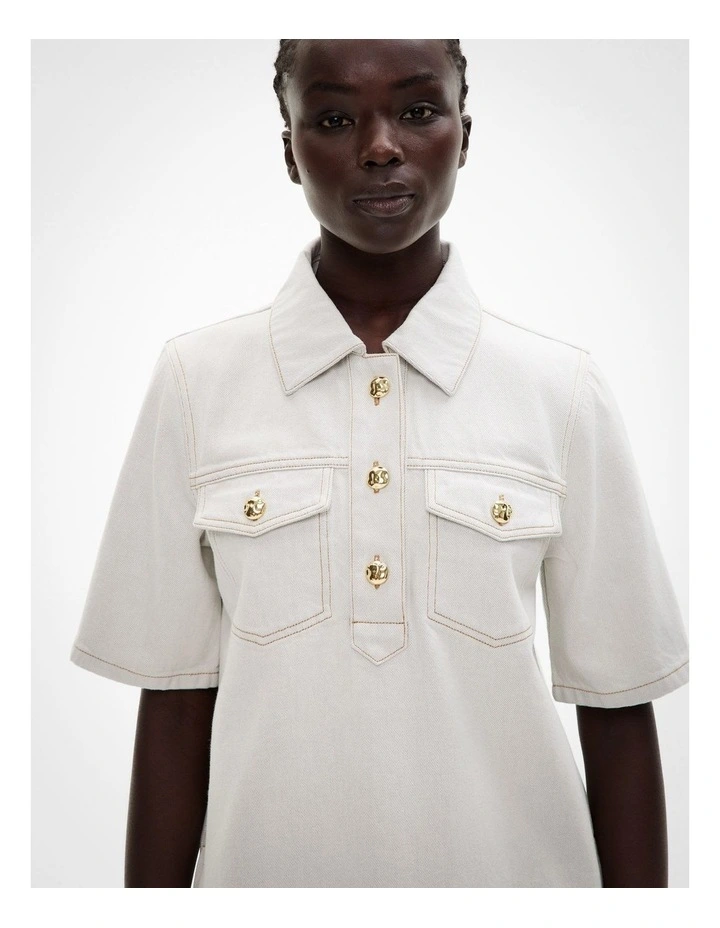 Denim Tee Dress in Light Wash image 3