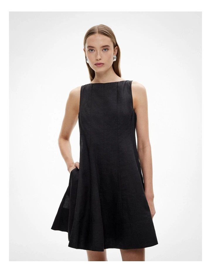 Panelled Mini Dress in Black image 2