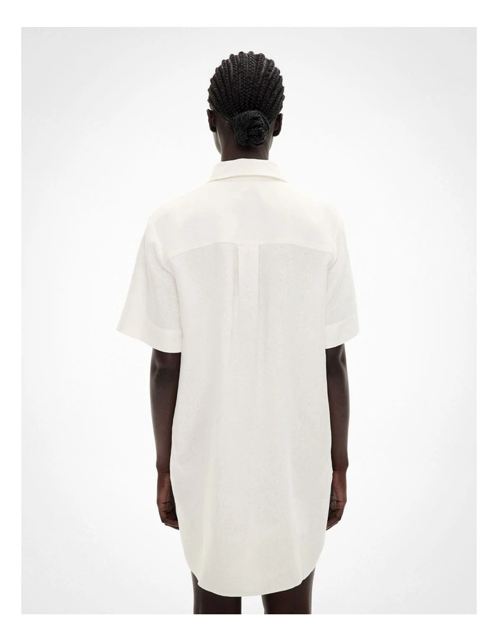 Lace Insert Shirt Dress in Fresh White image 4