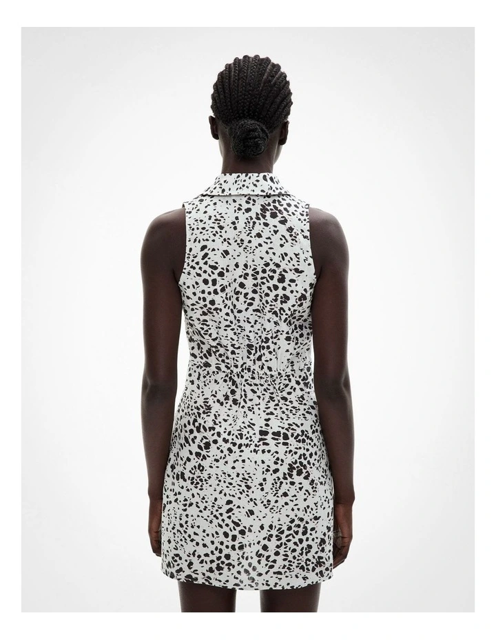 Button Down Mini Dress in Ocelot Print image 4