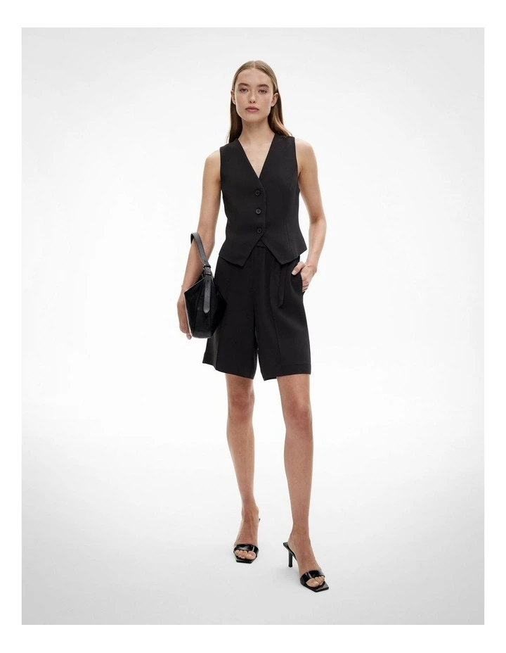 Belt Back Vest in Black image 2