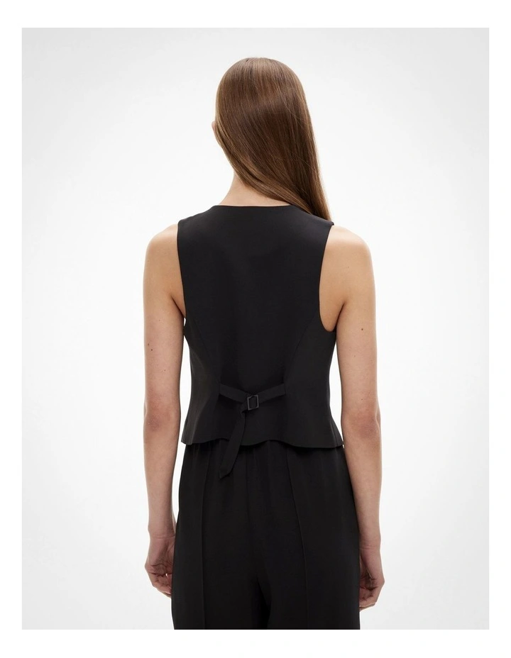 Belt Back Vest in Black image 4
