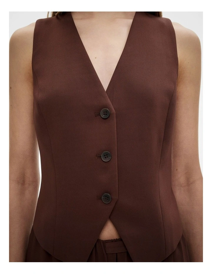 Belt Back Vest in Reef Brown image 3