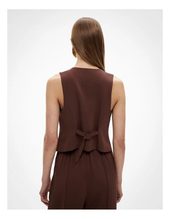 Belt Back Vest in Reef Brown image 4