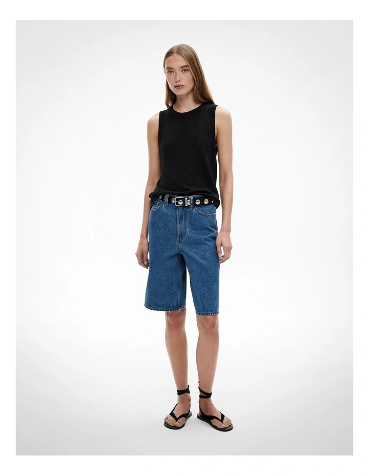 Relaxed Knit Tank in Black image 2