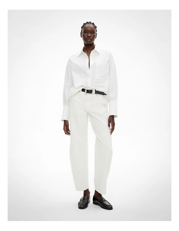 Cotton Oxford Shirt in Fresh White image 2