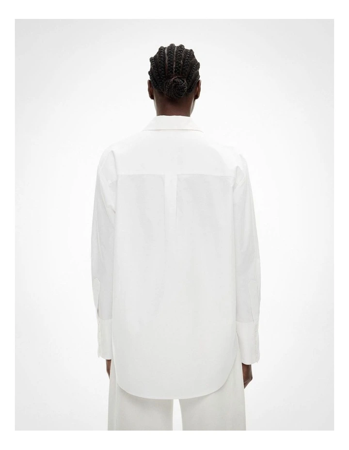 Cotton Oxford Shirt in Fresh White image 4