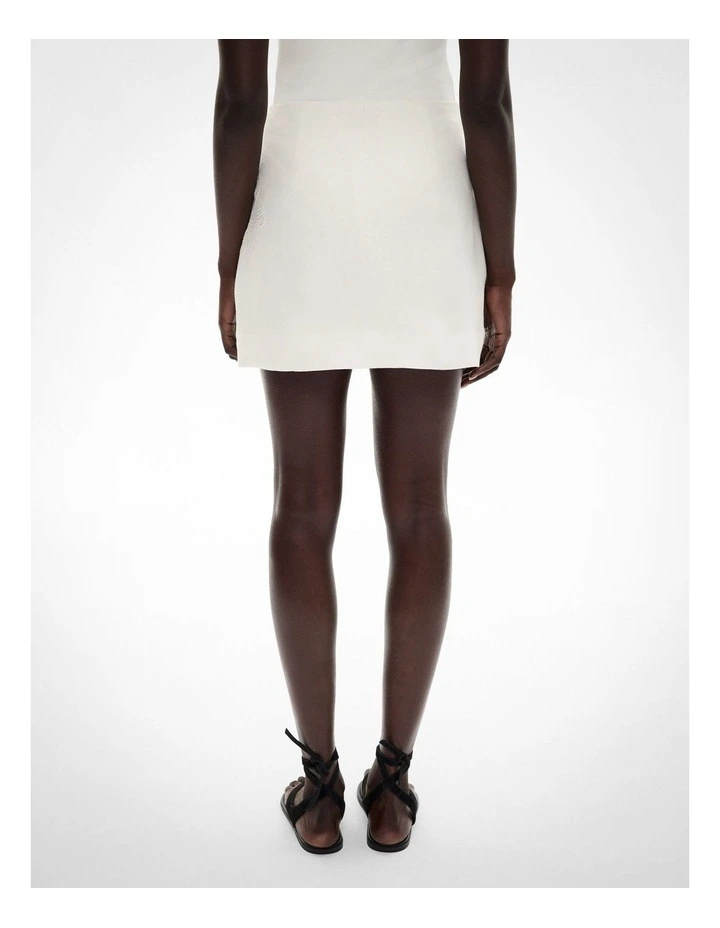 Lace Insert Mini Skirt in Fresh White image 4