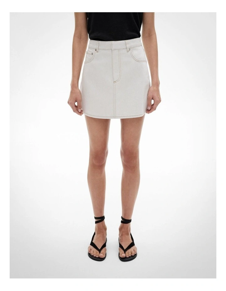 Denim Mini Skirt in Light Wash image 1