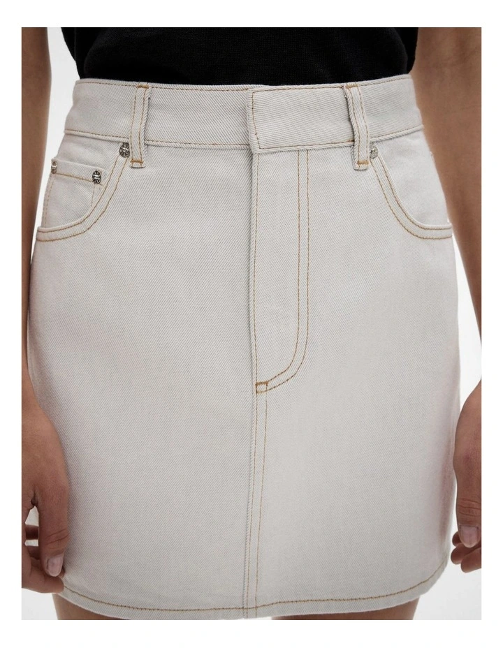 Denim Mini Skirt in Light Wash image 3