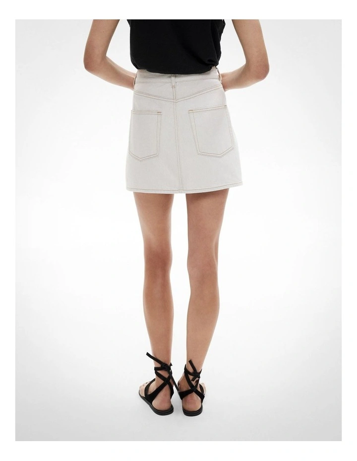 Denim Mini Skirt in Light Wash image 4