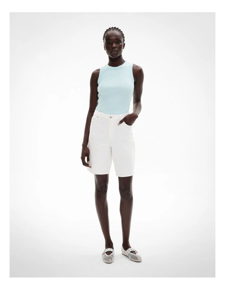 Crew Rib Tank in Faded Turquoise image 2