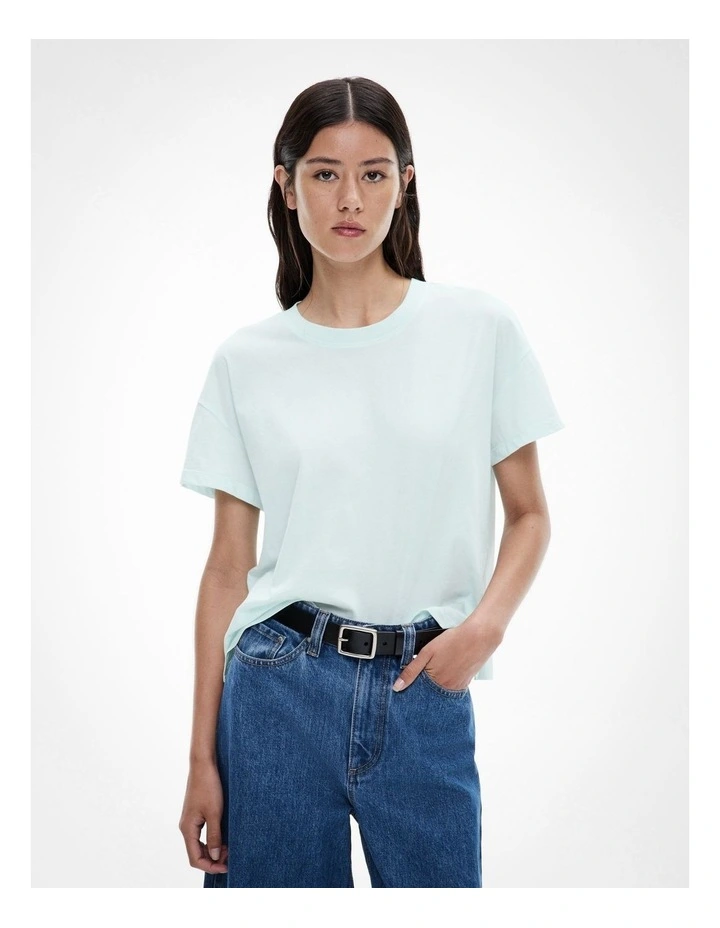 Cotton Slub T-shirt in Faded Turquoise image 1