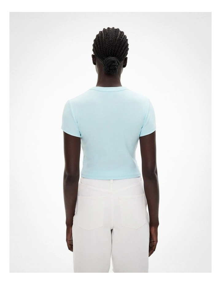 Rib Baby Tee in Faded Turquoise image 4