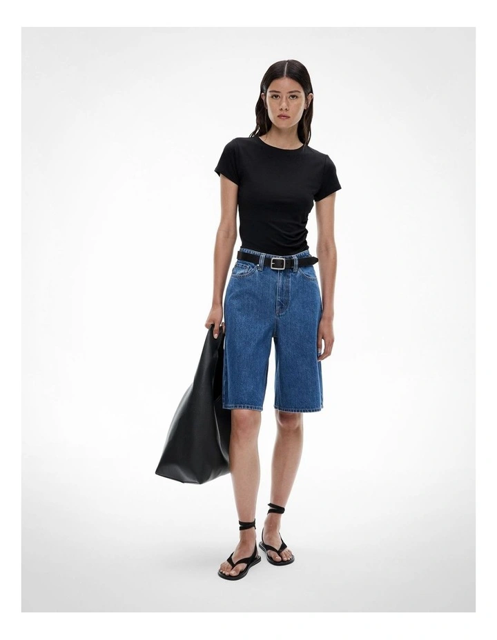 Jersey Drape Tee in Black image 2