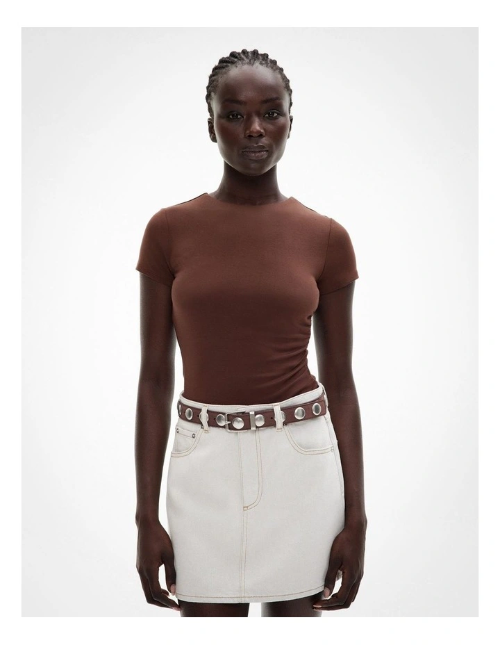 Jersey Drape Tee in Reef Brown image 1
