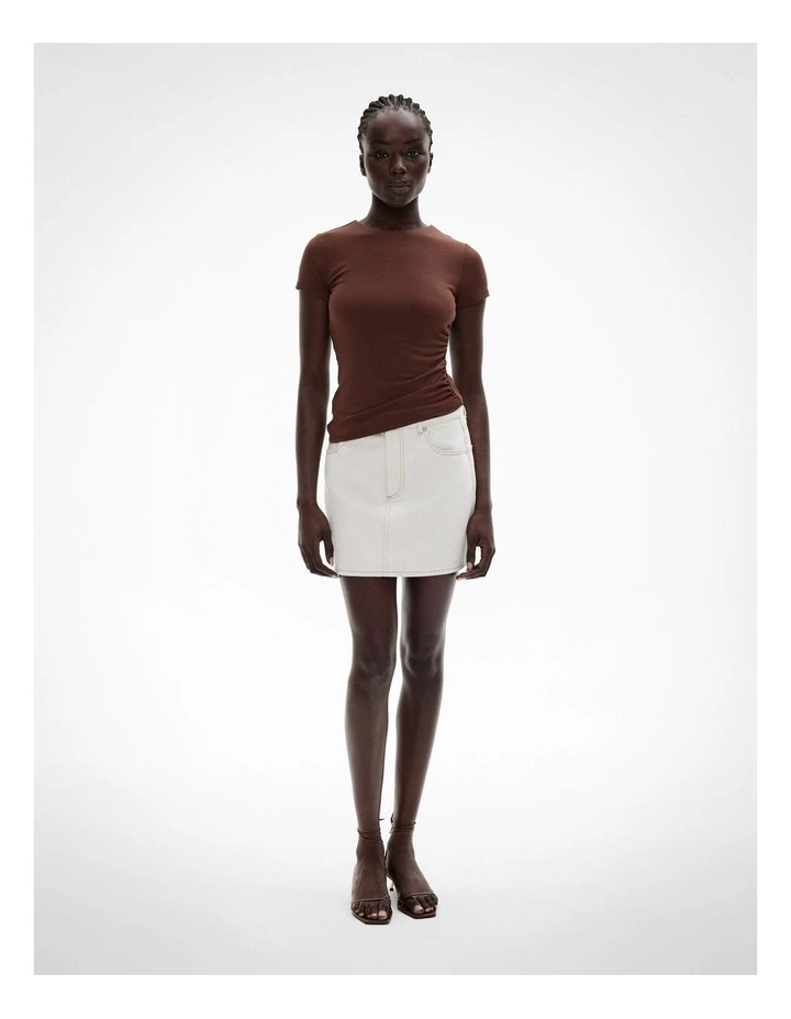 Jersey Drape Tee in Reef Brown image 2